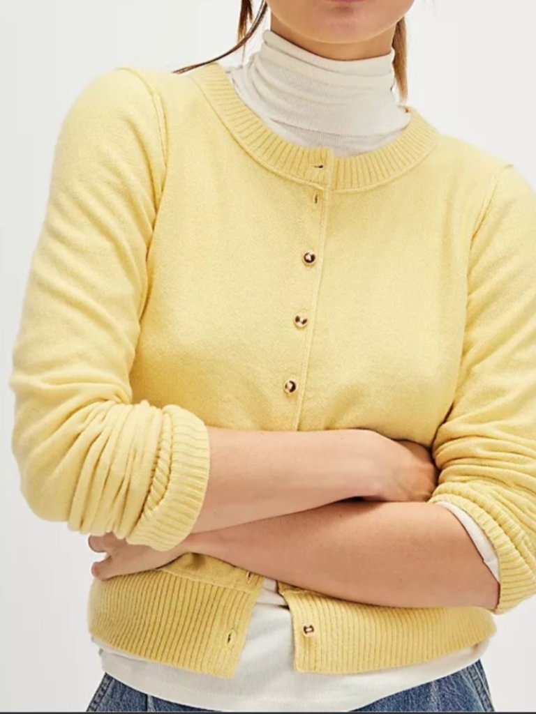 Nwt Free People Nocturnal Solid Cashmere Cardi In Oil Painting